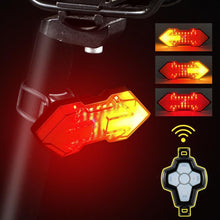 Load image into Gallery viewer, Rechargeable Bike Tail Light Turn Signals Wireless Remote Control Mountain Smart Bike Taillight Waterproof Bicycle Flashing Ultra Bright Bike Light USB LED Bicycle Rear Light Waterproof Light 5 Light Mode Headlights
