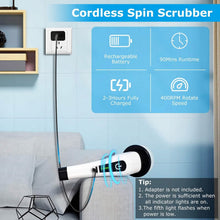 Load image into Gallery viewer, Rechargeable Electric Spin Scrubber 8 Brush Replaceable Heads 2 Speed
