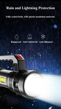 Load image into Gallery viewer, Rechargeable Handheld Flashlights Waterproof  3 Switch Mode Powerful High Lumens Spotlight Fashlight High Power Portable LED Waterproof Outdoor Long Lasting Spot Light Flashlight For Home &amp; Outdoor Use
