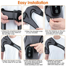 Load image into Gallery viewer, Rechargeable Heated Shoulder Wrap Massager Shoulder Brace Support with 3 Heating Levels
