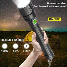 Load image into Gallery viewer, Rechargeable LED Flashlight High Lumen USB Ultra Bright Adjustable Powerful Zoomable Flashlight Water Resistant For  Daily Household and Outdoor Camping Hiking Riding Running
