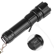 Load image into Gallery viewer, Rechargeable LED Flashlight High Lumen USB Ultra Bright Adjustable Powerful Zoomable Flashlight Water Resistant For  Daily Household and Outdoor Camping Hiking Riding Running
