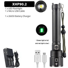Load image into Gallery viewer, Rechargeable LED Flashlight High Lumen USB Ultra Bright Adjustable Powerful Zoomable Flashlight Water Resistant For  Daily Household and Outdoor Camping Hiking Riding Running
