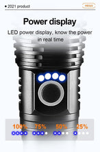 Load image into Gallery viewer, Rechargeable LED Flashlights High Lumens Waterproof Zoomable Super Bright Tactical Flashlight Powerful  USB LED CREE Flashlight  Hand Lamp For Hiking Camping Household Outdoor Sport
