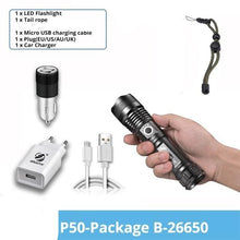 Load image into Gallery viewer, Rechargeable LED Flashlights Waterproof Hnadheld Super Bright High Lumens  Zoomable Powerful Lamp Bead Flashlight Torch For Outdoor &amp; Indoor Camping Running Fishing Hiking Lamp
