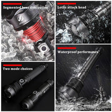 Load image into Gallery viewer, Rechargeable LED Flashlights Waterproof Hnadheld Super Bright High Lumens  Zoomable Powerful Lamp Bead Flashlight Torch For Outdoor &amp; Indoor Camping Running Fishing Hiking Lamp
