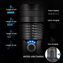 Load image into Gallery viewer, Rechargeable LED Flashlights Waterproof Hnadheld Super Bright High Lumens  Zoomable Powerful Lamp Bead Flashlight Torch For Outdoor &amp; Indoor Camping Running Fishing Hiking Lamp
