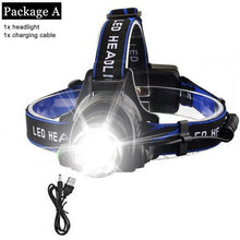 Load image into Gallery viewer, Rechargeable LED  Headlamps Ultra-bright High lumens Zoomable Waterproof LED Headlight Head Torch Flashlight Head Lamp For Fishing  Hands-Free Headlight
