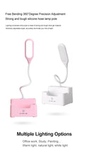 将图片加载到图库查看器，Rechargeable Led Table Lamp With Fan Touch Dimmable Desk Lamp Eye protection Reading Light For Kid With Phone Hoder Pen Holder Decorative Table Lamp Cute Study Lamps for Bedroom Décor
