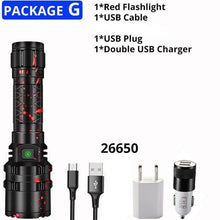 Load image into Gallery viewer, Rechargeable  LED Tactical Flashlights Waterproof Powerful High Lumen Super  Bright Power LED Aluminum Flashlight For Hiking Outdoor Camping Fishing Jogging Running HouseholdPowerful Light
