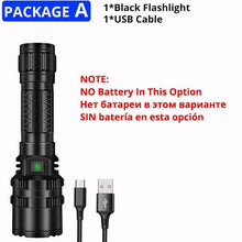 Load image into Gallery viewer, Rechargeable  LED Tactical Flashlights Waterproof Powerful High Lumen Super  Bright Power LED Aluminum Flashlight For Hiking Outdoor Camping Fishing Jogging Running HouseholdPowerful Light
