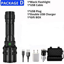 Load image into Gallery viewer, Rechargeable  LED Tactical Flashlights Waterproof Powerful High Lumen Super  Bright Power LED Aluminum Flashlight For Hiking Outdoor Camping Fishing Jogging Running HouseholdPowerful Light
