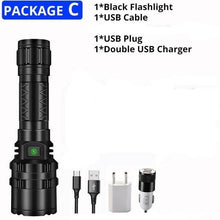Load image into Gallery viewer, Rechargeable  LED Tactical Flashlights Waterproof Powerful High Lumen Super  Bright Power LED Aluminum Flashlight For Hiking Outdoor Camping Fishing Jogging Running HouseholdPowerful Light
