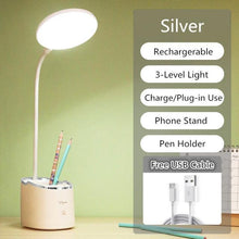 将图片加载到图库查看器，Rechargeable Table Lamp Storage Pen Holder Lamps Table 18 PCS LED Touch Table Lamp USB Hose Phone Stand Student Desk Lamp Decorative Table Lamp Cute Study Lamps for Bedroom Décor
