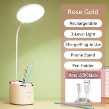 将图片加载到图库查看器，Rechargeable Table Lamp Storage Pen Holder Lamps Table 18 PCS LED Touch Table Lamp USB Hose Phone Stand Student Desk Lamp Decorative Table Lamp Cute Study Lamps for Bedroom Décor
