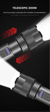 Load image into Gallery viewer, Rechargeable Tactical Flashlight USB LED High Quality Zoomable Torchlight High Lumen Super Bright Flashlight Waterproof Flashlight For Outdoor  Best Camping Hiking Riding Flashlight
