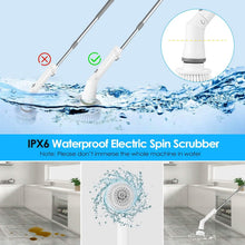 Load image into Gallery viewer, Rechargeable Telescopic Cleaning Brush 6 Replaceable Heads 2 Speed Adjustable Extension Arm
