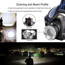 Load image into Gallery viewer, Rechargeable Ultra-bright High Lumen LED Headlamp Hands-Free USB Zoomable Headlight Waterproof  Super Bright Head Lights For Fishing Camping Hiking Riding JoggingTorch Flashlight
