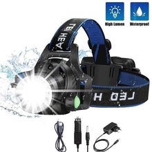 Load image into Gallery viewer, Rechargeable Ultra-bright High Lumen LED Headlamp Hands-Free USB Zoomable Headlight Waterproof  Super Bright Head Lights For Fishing Camping Hiking Riding JoggingTorch Flashlight
