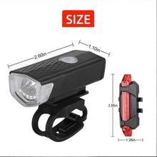 将图片加载到图库查看器，Rechargeable USB Bike Light Bicycle Front Rear Back Taillight Cycling Headlight Bicycle Lamp Flashlight Powerful Front And Back Lights Bicycle Accessories For Night Riding Cycling Safety Best Headlight With USB Tail
