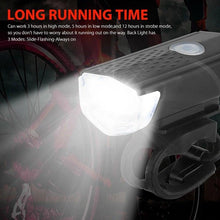 将图片加载到图库查看器，Rechargeable USB Bike Light Bicycle Front Rear Back Taillight Cycling Headlight Bicycle Lamp Flashlight Powerful Front And Back Lights Bicycle Accessories For Night Riding Cycling Safety Best Headlight With USB Tail
