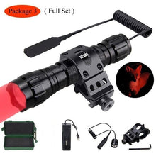 Load image into Gallery viewer, Rechargeable USB Charger High Lumen LED  Light Tactical Flashlight With Rail Mount Led Light White Tactical  Flashlight Pressure Switch For Long Distance Night Hunting
