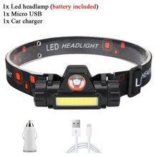 将图片加载到图库查看器，Rechargeable Waterproof Powerful LED Headlamp Portable Mini Built-in 18650 Battery Flashlight For  Portable Head Lamp Flashlight, Outdoor Lightweight Durable Headlight For Outdoor Running Camping Reading Fishing  Walking Jogging Headlight
