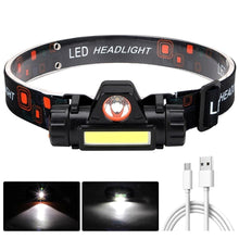 将图片加载到图库查看器，Rechargeable Waterproof Powerful LED Headlamp Portable Mini Built-in 18650 Battery Flashlight For  Portable Head Lamp Flashlight, Outdoor Lightweight Durable Headlight For Outdoor Running Camping Reading Fishing  Walking Jogging Headlight
