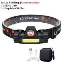 将图片加载到图库查看器，Rechargeable Waterproof Powerful LED Headlamp Portable Mini Built-in 18650 Battery Flashlight For  Portable Head Lamp Flashlight, Outdoor Lightweight Durable Headlight For Outdoor Running Camping Reading Fishing  Walking Jogging Headlight
