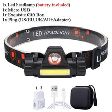 将图片加载到图库查看器，Rechargeable Waterproof Powerful LED Headlamp Portable Mini Built-in 18650 Battery Flashlight For  Portable Head Lamp Flashlight, Outdoor Lightweight Durable Headlight For Outdoor Running Camping Reading Fishing  Walking Jogging Headlight
