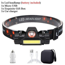 将图片加载到图库查看器，Rechargeable Waterproof Powerful LED Headlamp Portable Mini Built-in 18650 Battery Flashlight For  Portable Head Lamp Flashlight, Outdoor Lightweight Durable Headlight For Outdoor Running Camping Reading Fishing  Walking Jogging Headlight
