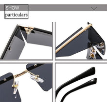 Load image into Gallery viewer, Rectangle Sunglasses Frameless Glasses Classic New Small Rimless Sunglasses For Women New Fashionable Square Sunglasses For Men New Eyewear Retro Rectangle Shape Glasses For Female In New Shades
