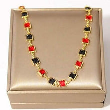 Load image into Gallery viewer, Red And Crystal Square Ankle Bracelet
