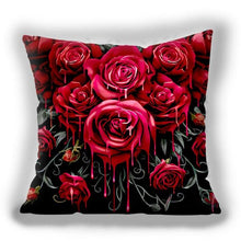 将图片加载到图库查看器，Red Flower Cushion Pillow Covers Love Pillow Covers Decorative Linen Square Couple Cushion Cases Home Decor Polyester Throw Pillow Case Super Soft Short Plush Cushion Cover Festive Home Decorative Cushions 45X45CM

