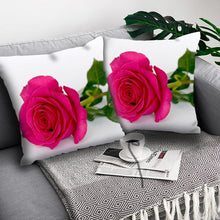 将图片加载到图库查看器，Red Flower Cushion Pillow Covers Love Pillow Covers Decorative Linen Square Couple Cushion Cases Home Decor Polyester Throw Pillow Case Super Soft Short Plush Cushion Cover Festive Home Decorative Cushions 45X45CM
