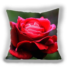 将图片加载到图库查看器，Red Flower Cushion Pillow Covers Love Pillow Covers Decorative Linen Square Couple Cushion Cases Home Decor Polyester Throw Pillow Case Super Soft Short Plush Cushion Cover Festive Home Decorative Cushions 45X45CM
