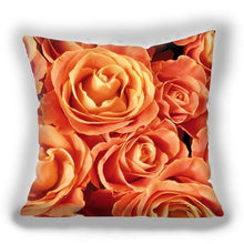将图片加载到图库查看器，Red Flower Cushion Pillow Covers Love Pillow Covers Decorative Linen Square Couple Cushion Cases Home Decor Polyester Throw Pillow Case Super Soft Short Plush Cushion Cover Festive Home Decorative Cushions 45X45CM
