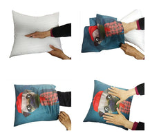将图片加载到图库查看器，Red Flower Cushion Pillow Covers Love Pillow Covers Decorative Linen Square Couple Cushion Cases Home Decor Polyester Throw Pillow Case Super Soft Short Plush Cushion Cover Festive Home Decorative Cushions 45X45CM
