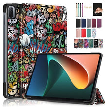 将图片加载到图库查看器，Redmi pad 2022 10.6 For Tablet Xiaomi Pad 5 Case Kids Folding Smart Cover Leather Protective Cover Mi Pad 5 Pro Case Stand Function Leather Case Cover Printed High Quality Leather Protective Cover
