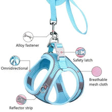 Load image into Gallery viewer, Reflective Dogs Harness with Leash Adjustable Harness Vest Breathable Collars
