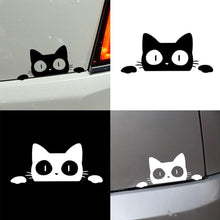 将图片加载到图库查看器，Reflective Peeking Cat Animal Car Styling Decorative Stickers Auto Window Decals Reflective PET Cartoon Car Vinyl Sticker Decal Car Accessories  Cat Watching Vinyl Reflective Decals Waterproof Funny Self-Adhesive for Car Window Bumper Laptop Motorcycle
