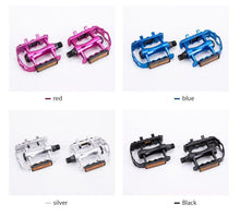 将图片加载到图库查看器，Reflective Setting On Both Sides All-aluminum Large Pedal Bicycle Universal Non-slip Pedal Riding Equipment Bike Pedals Mountain Road Bicycle Flat Pedal-Universal Lightweight Aluminum Alloy Platform Pedal For Travel Cycle-Cross The Road

