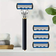 Load image into Gallery viewer, Replacement Razor Blades Safety Shaver Set with Anti-Slip Metal Handle with 1 Razor + 36 Blades
