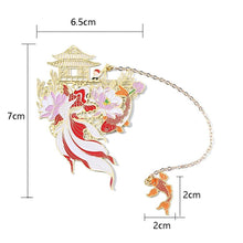 Load image into Gallery viewer, Retro Carving Brass Bookmark Tassel Pendant Book Clip Metal Pagination Mark Student Gift Stationery School Supply Metal Creative Bookmark Chinese Style Unique Vintage Series Gift For Reader Student
