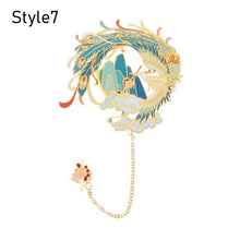 Load image into Gallery viewer, Retro Carving Brass Bookmark Tassel Pendant Book Clip Metal Pagination Mark Student Gift Stationery School Supply Metal Creative Bookmark Chinese Style Unique Vintage Series Gift For Reader Student
