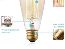 将图片加载到图库查看器，Retro Edison Bulb ST64 A19 T45 G80 G95 G125 Incandescent Light Bulb E27 220V 40W filament bulb lighting tubes Edison
