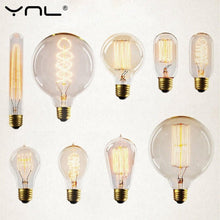 将图片加载到图库查看器，Retro Edison Bulb ST64 A19 T45 G80 G95 G125 Incandescent Light Bulb E27 220V 40W filament bulb lighting tubes Edison
