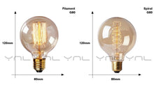 将图片加载到图库查看器，Retro Edison Bulb ST64 A19 T45 G80 G95 G125 Incandescent Light Bulb E27 220V 40W filament bulb lighting tubes Edison
