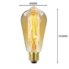 Load image into Gallery viewer, Retro Edison Light Bulb Filament Incandescent Ampoule Bulbs Antique Vintage Style Light Amber Warm Dimmable Vintage Edison Light Bulb For Table Lamp Restaurant Home Office
