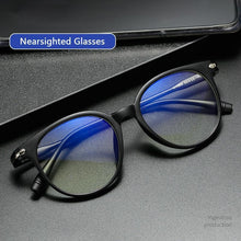 将图片加载到图库查看器，Retro Glasses Radiation Protection Optical Nearsight Frame For Men  And Women Anti Blue Computer Eyewear Unisex Blue Light Blocking Glasses Stylish Eyewear Comfortable Eye Protection UV Glare -1 -1.5 -2.0 -2.5
